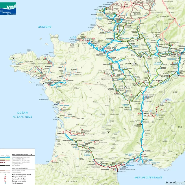 Karte Voies Navigables (Wasserstraßen)