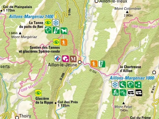 Carte des Aillons-Margériaz
