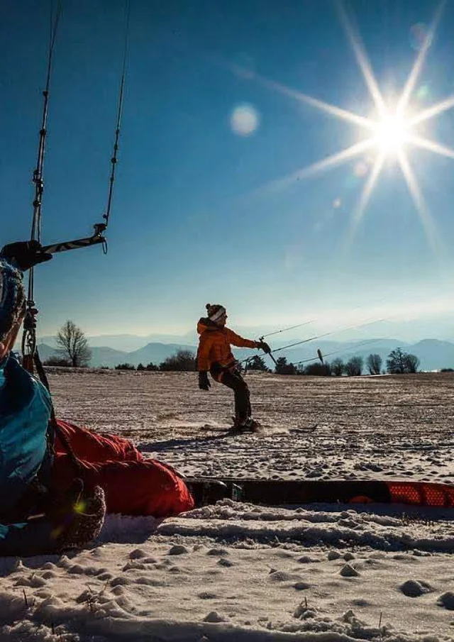 Snowkite au col de Manse