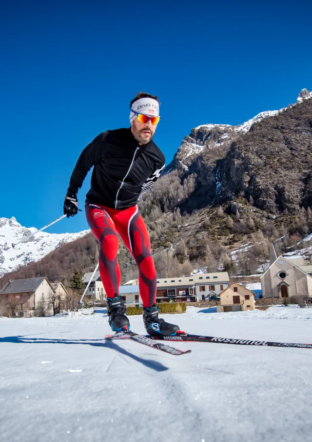 Skieur de fond à Champoléon