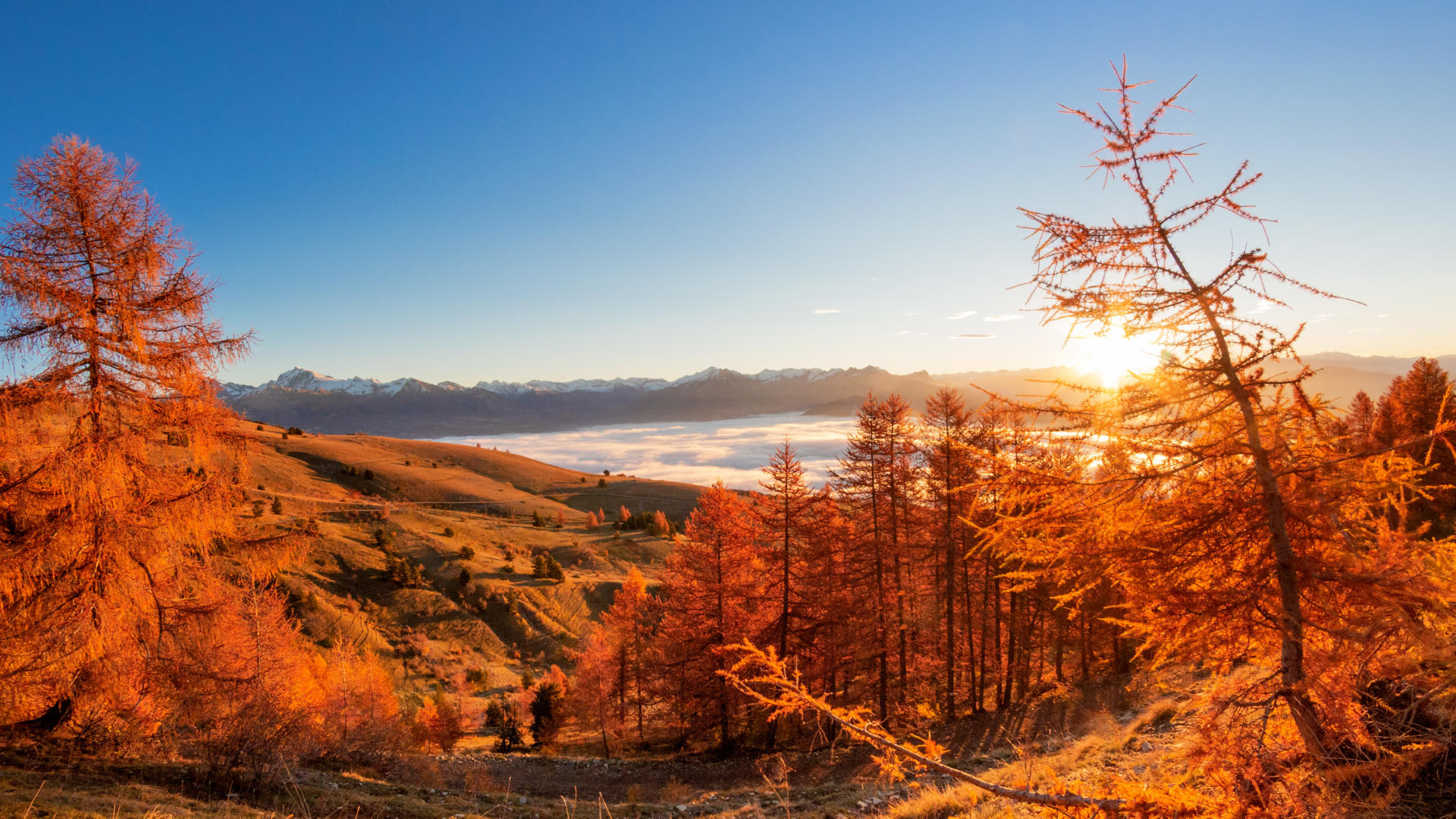 Mer de nuage en automne en Champsaur Valgaudemar