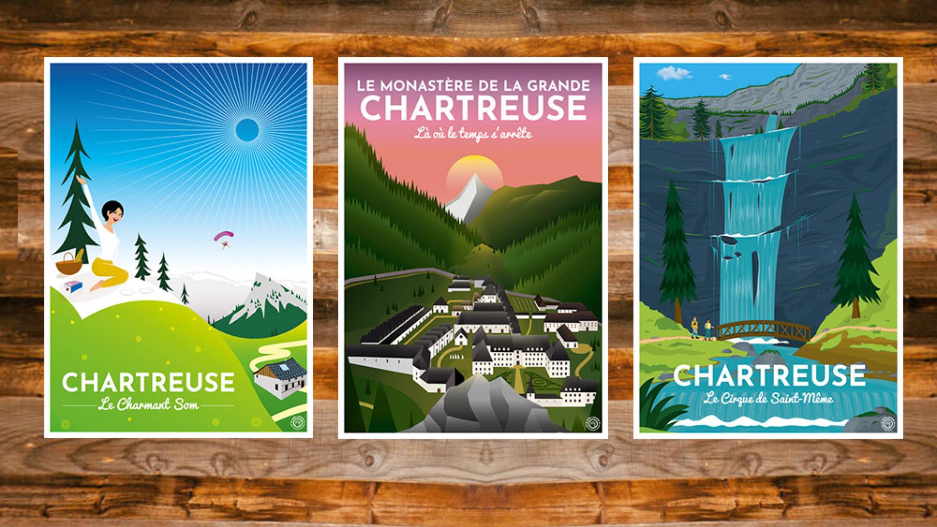 Affiche Publicitaire Chartreuse Vintage - Père Chartreux, Papier, Neuve