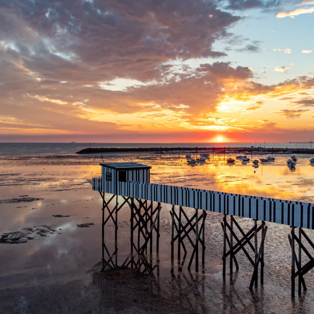 Coucher de soleil sur la plage chatelaillon