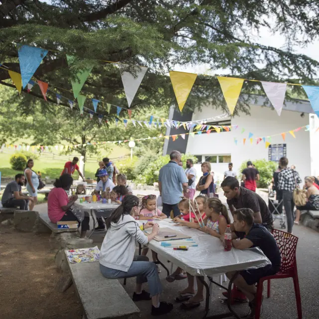 Pilgrims play on the square in front of Saint Peter's Square