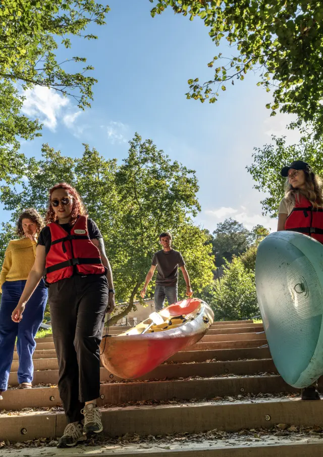 Activities and leisure in the Nantes vineyards: Canoeing on the Maine at Pont Caffino