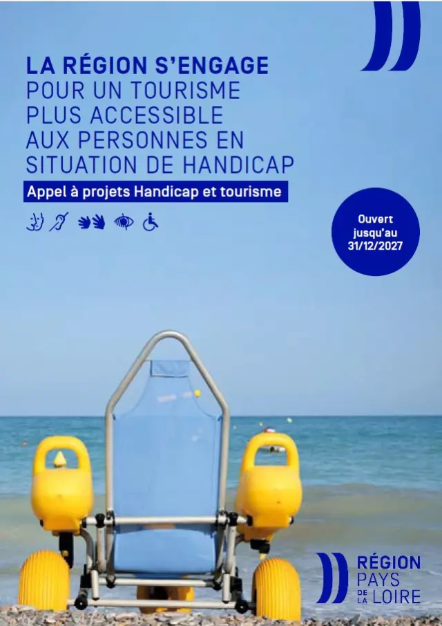 Espace pros : Flyer from the Pays de la Loire region for the call for disability & tourism projects