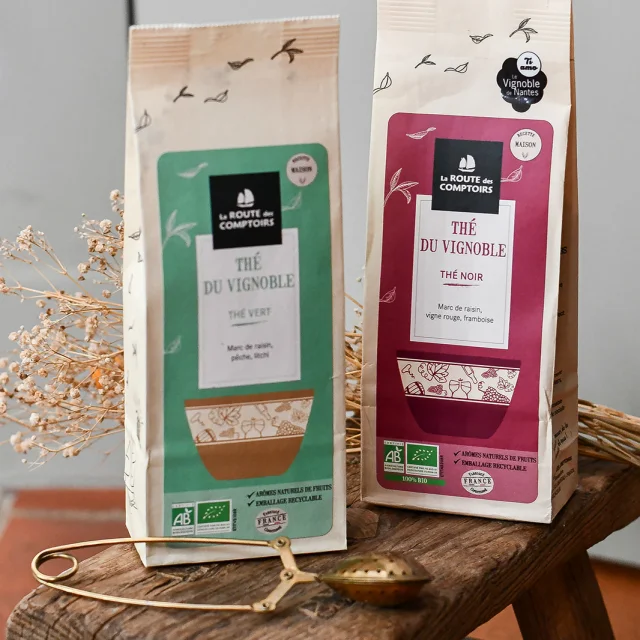 The Tourist Office shop, Clisson souvenirs and local products: black and green tea from the vineyards by La route des Comptoirs