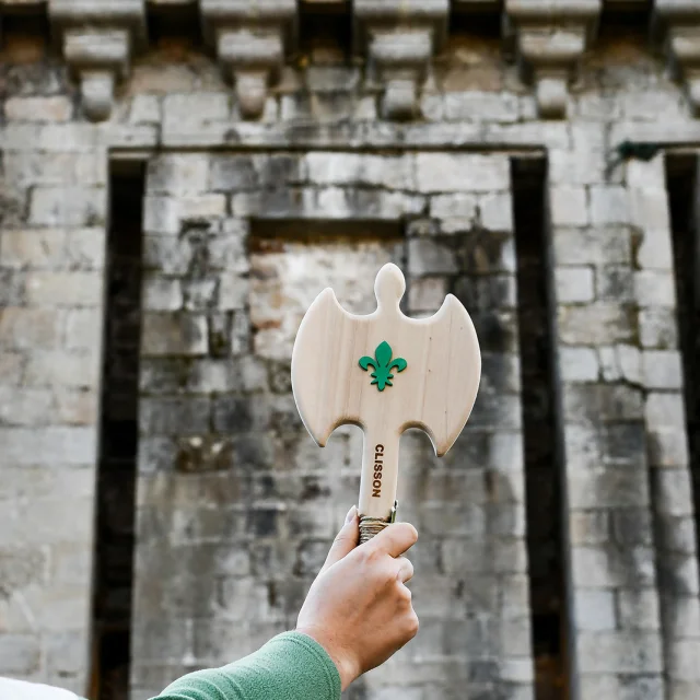 The Tourist Office shop, Clisson souvenirs: wooden toys for children, knight costumes