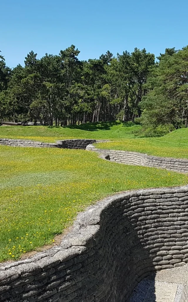 Preserved WW1 trenches on Vimy Ridge