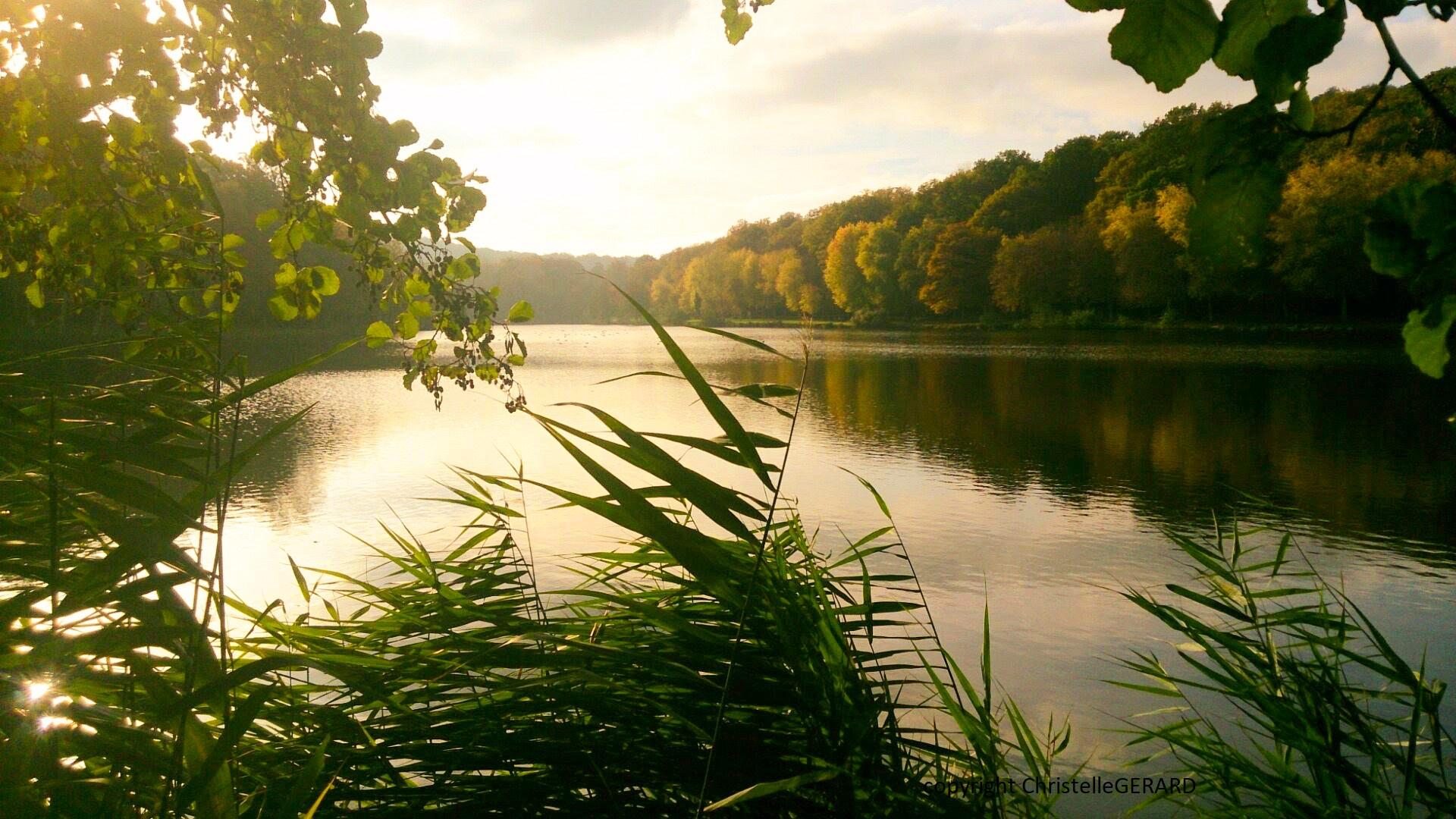 Coucher de soleil sur les Lacs de la Folie à Contrexéville
