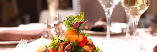 Fine dining - vegetable salad with parmesan