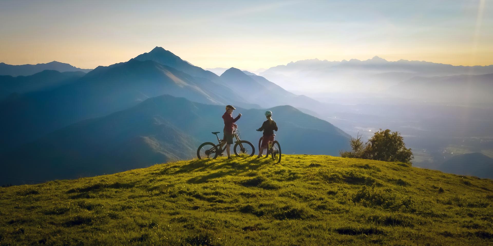 Sonnenuntergang mit dem Fahrrad
