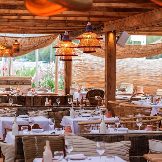 Frankreich, Alpes Maritimes (06), Mandelieu La Napoule, plage du Sable d'Or, Restaurant Playa Chica, Privatstrand