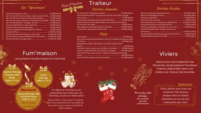 à Léon la carte Traiteur de Noël Chez Vincent