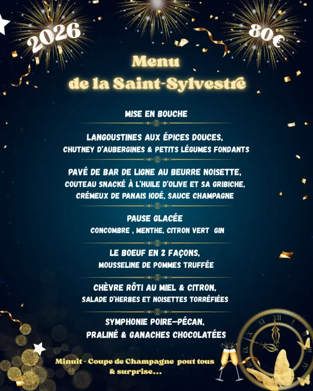 La Ferme d'Huchet vous propose son menu pour la Saint Sylvestre