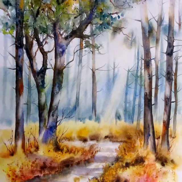 Anne Larose Aquarelle Lumiere Automnale