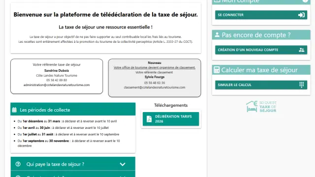 3DOUEST logiciel de Taxe de Séjour pour Côte Landes Nature