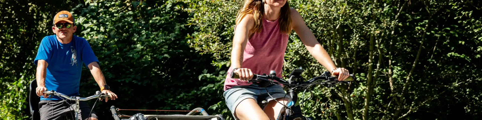 Piste cyclable et randonnée à Léon, proche du Lac