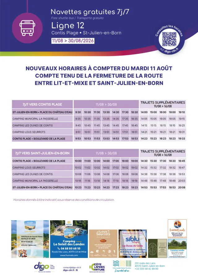 Digo Fichehoraires 2026 Ligne12 V11.08.2026 St Julien En Born Contis