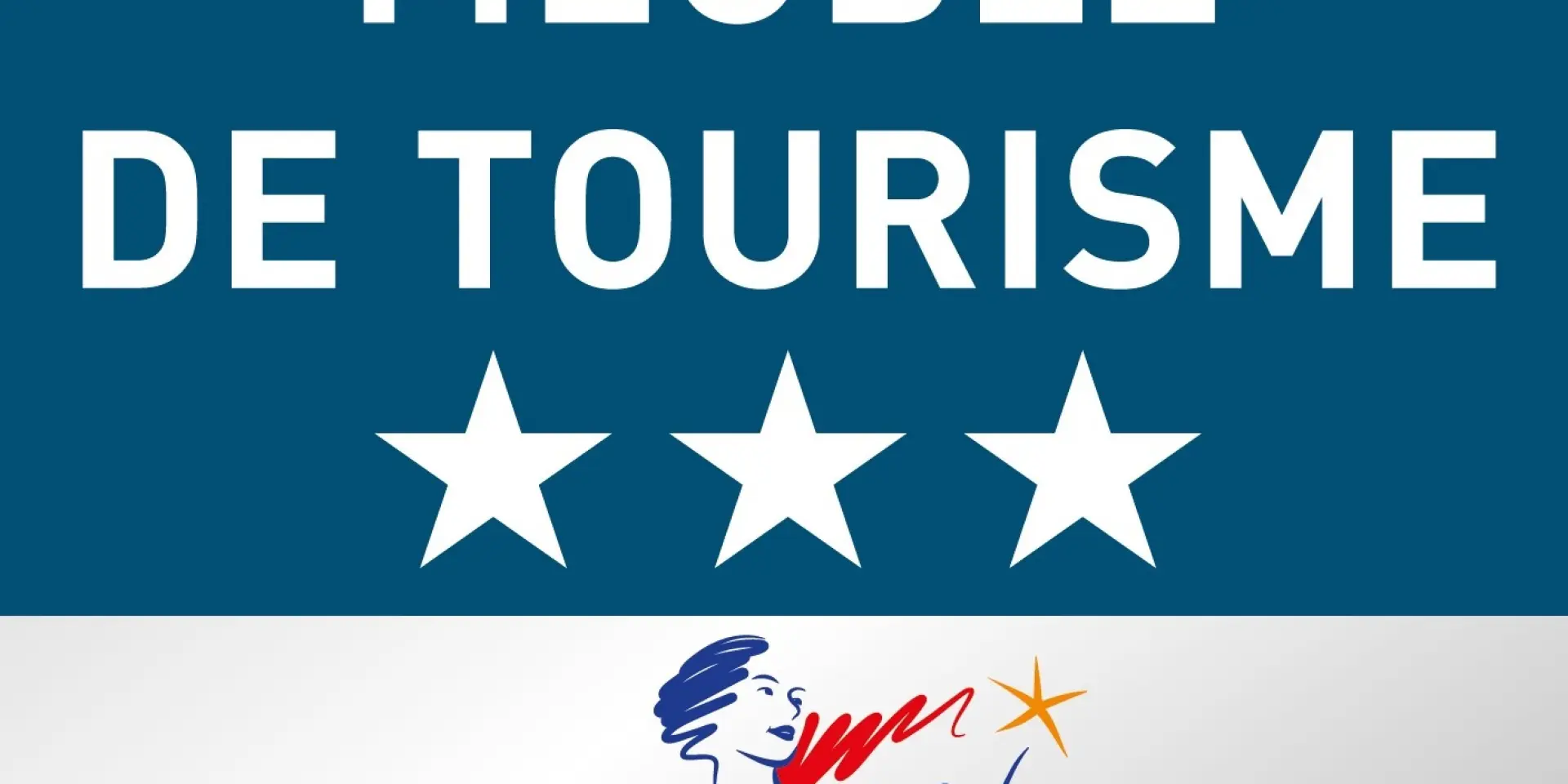 Logo Meublé de Tourisme 3 étoiles avec le logo France
