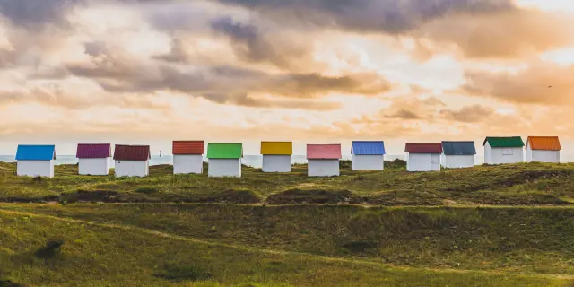 Cabines de plage de Gouville sur Mer