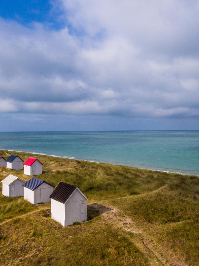 cabines de gouville-sur-mer vues du ciel