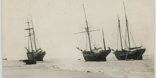 Navires échoués Dans Le Port De Regnéville à La Fin Du Xixe Siècle