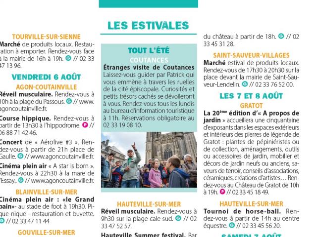 Focus des estivales 2021 de Coutances Tourisme