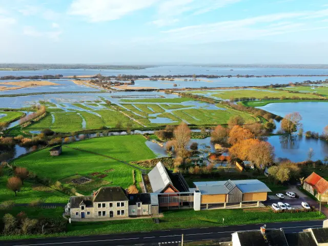 Vue aerienne des marais du Cotentin