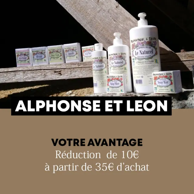 Produits Alphonse et Léon avec réduction de 10€ à partir de 35€ d'achat