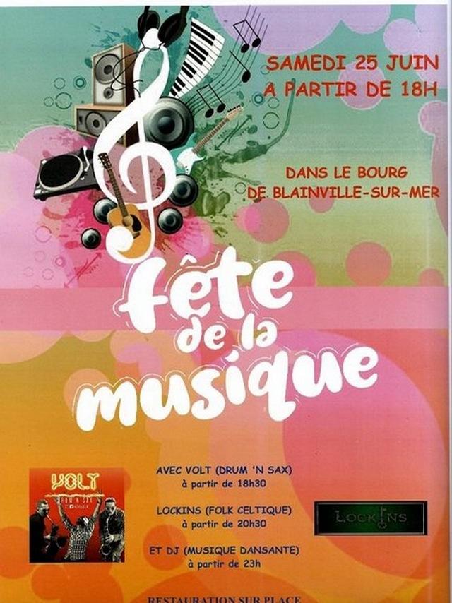 Affiche fête de la musique Blainville-sur-Mer