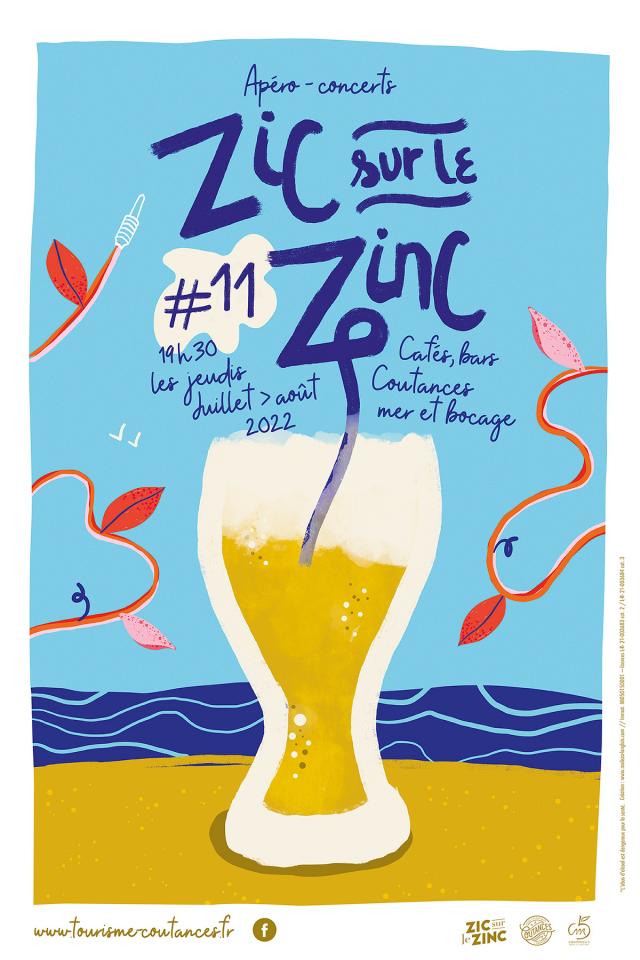 Affiche Zic sur le Zinc 2022 Coutances Tourisme