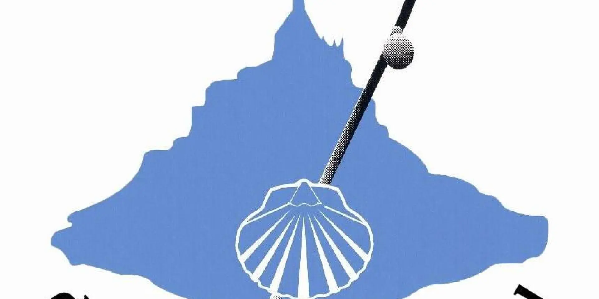 Logo des Chemins du Mont-Saint-Michel avec une coquille Saint-Jacques et une silhouette du Mont-Saint-Michel