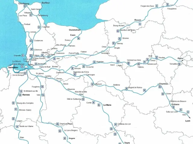 Carte détaillée des chemins du Mont Saint Michel
