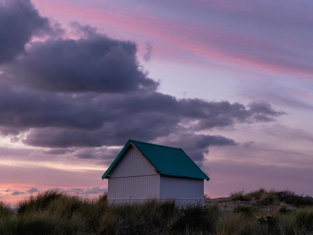 Coucher de soleil aux cabines de Gouville-sur-Mer