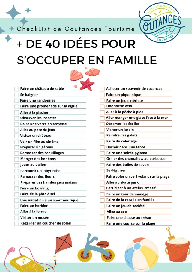 Liste d'activités à faire en famille pendant les vacances