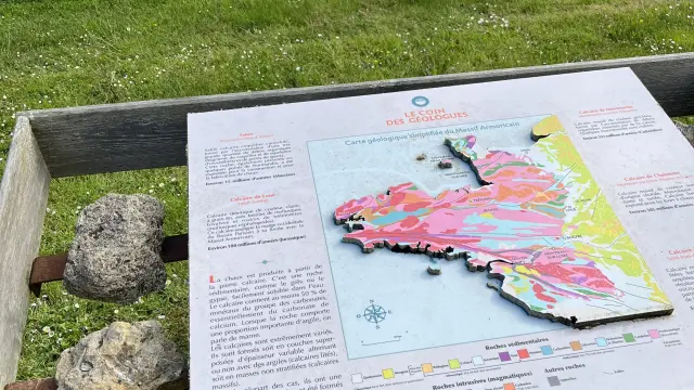 Geological map with rocks and explanations