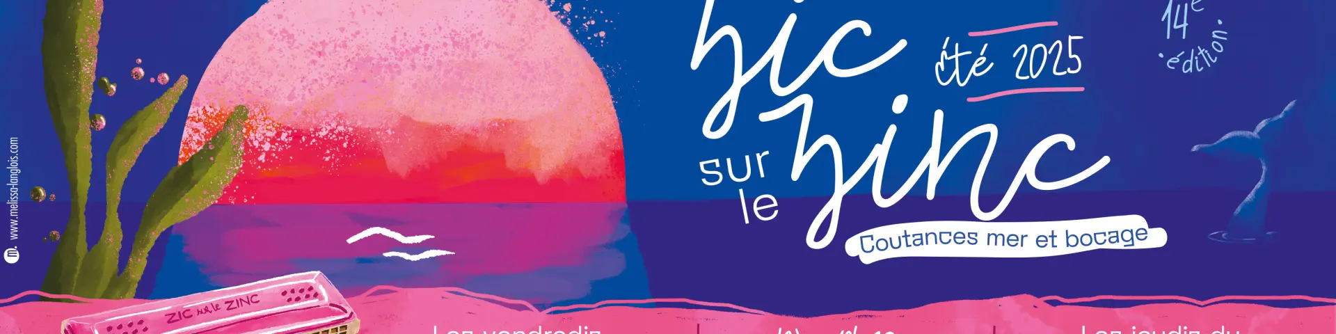 Affiche du festival Zic sur le Zinc 2025 avec des concerts et des apéros