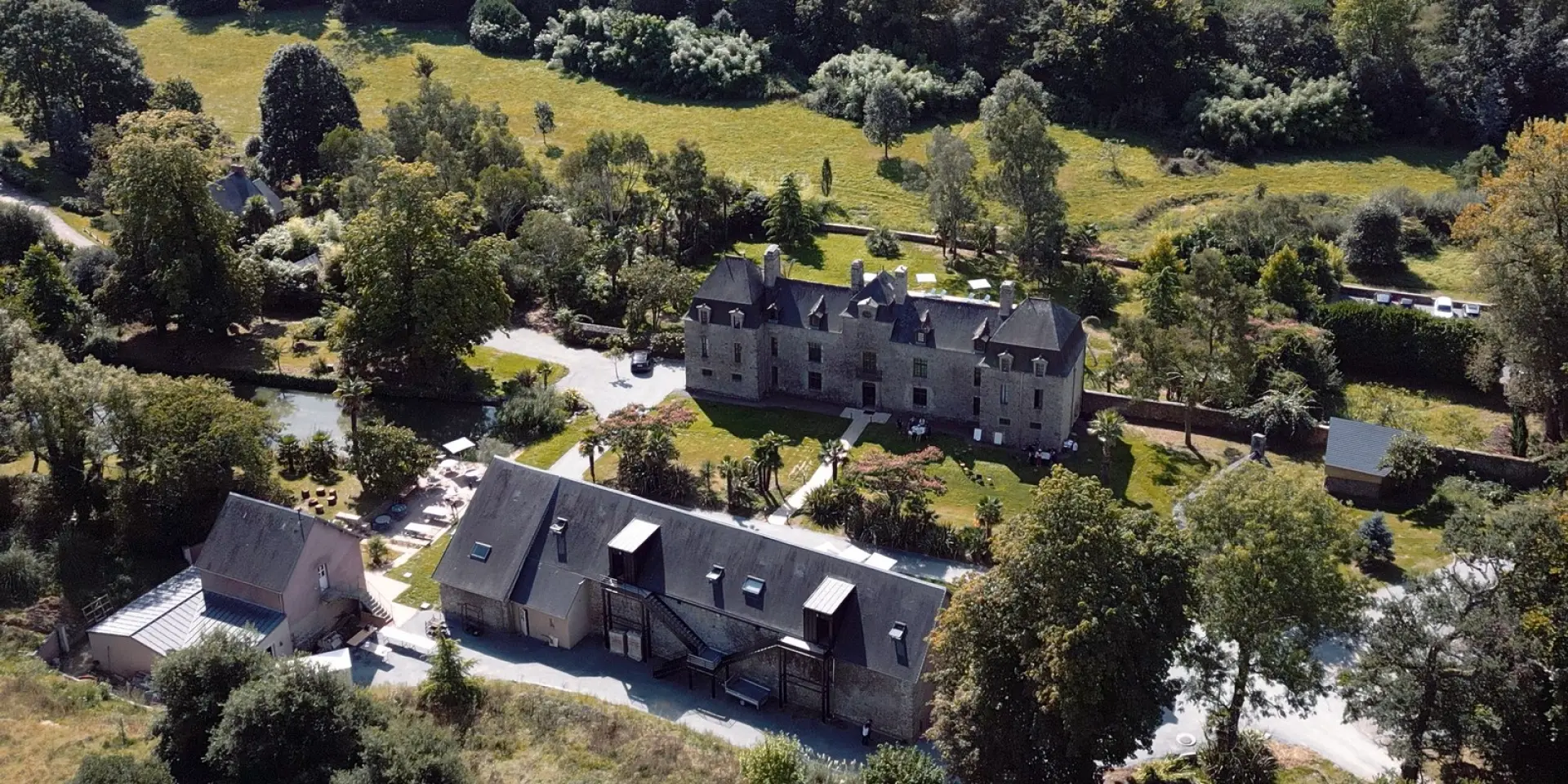 Vue aérienne de l'éco domaine du Plessis