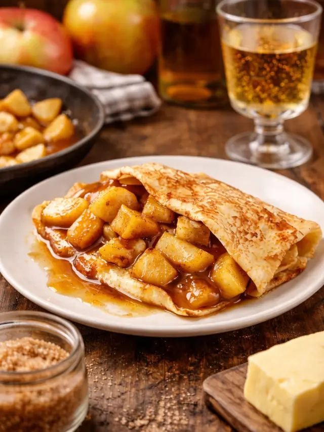 Crepes Aux Pommes Caramelisees
