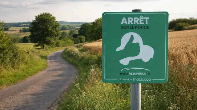 Arret Sur Le Pouce Au Bord De La Route
