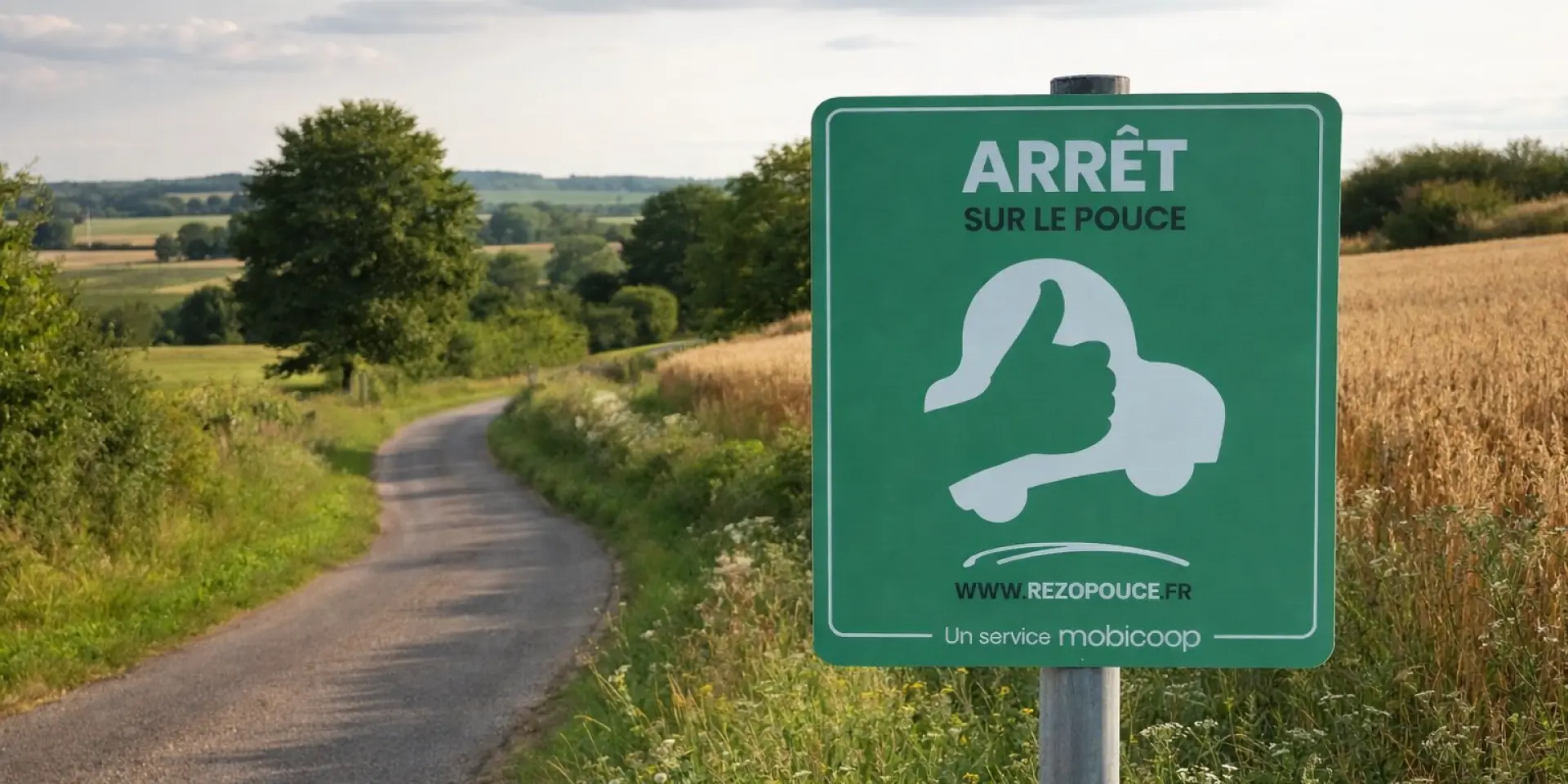 Arret Sur Le Pouce Au Bord De La Route