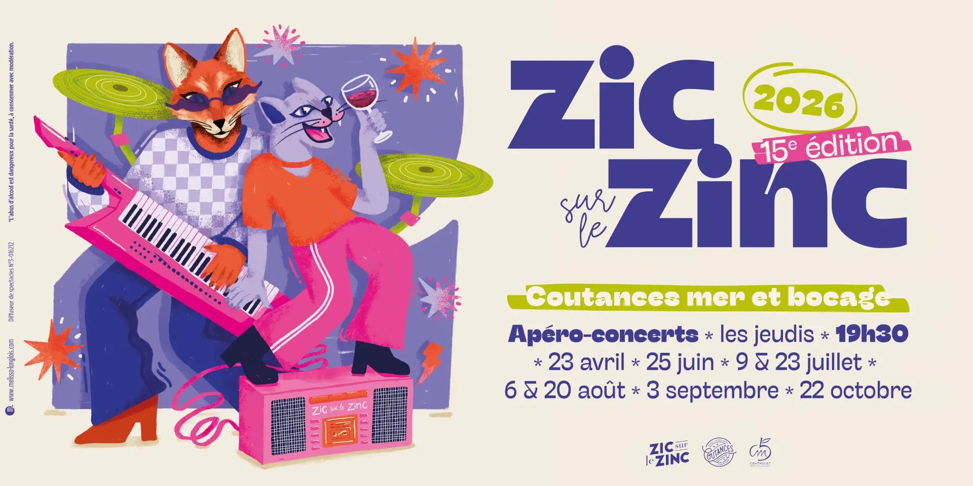 Affiche 2026 Zic sur le Zinc - Bandeau