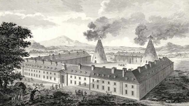 View of the Queen's crystal factory in Le Creusot, 1787