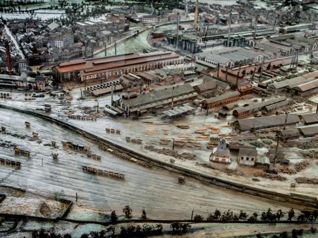 Plan-relief au Pavillon de l'industrie, Le Creusot.