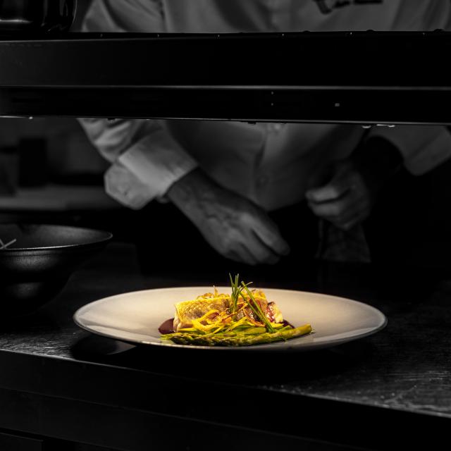 In the kitchen at Restaurant du Château, Saint-Sernin-du-Bois.