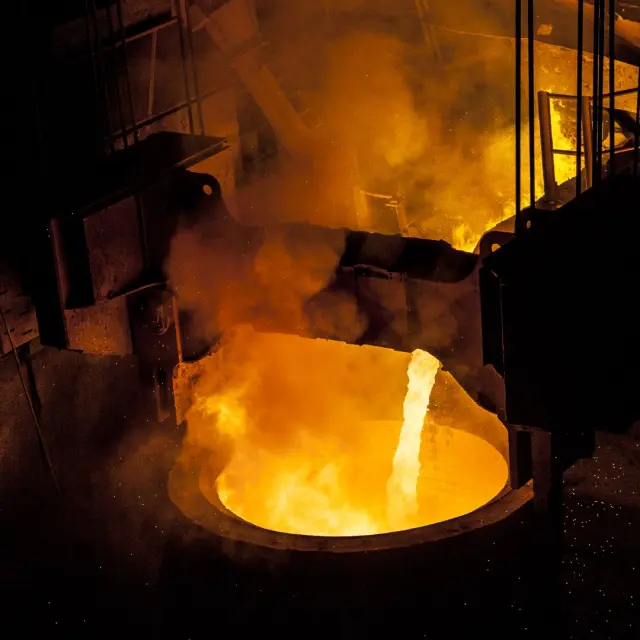 Coulée à Industeel, Le Creusot.