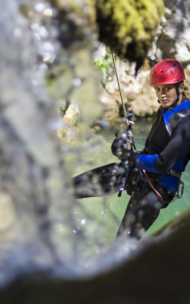 Canyoning as one of the most extreme outdoor sports.