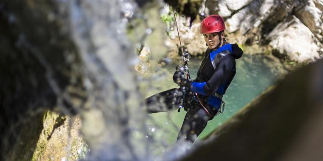 Canyoning as one of the most extreme outdoor sports.