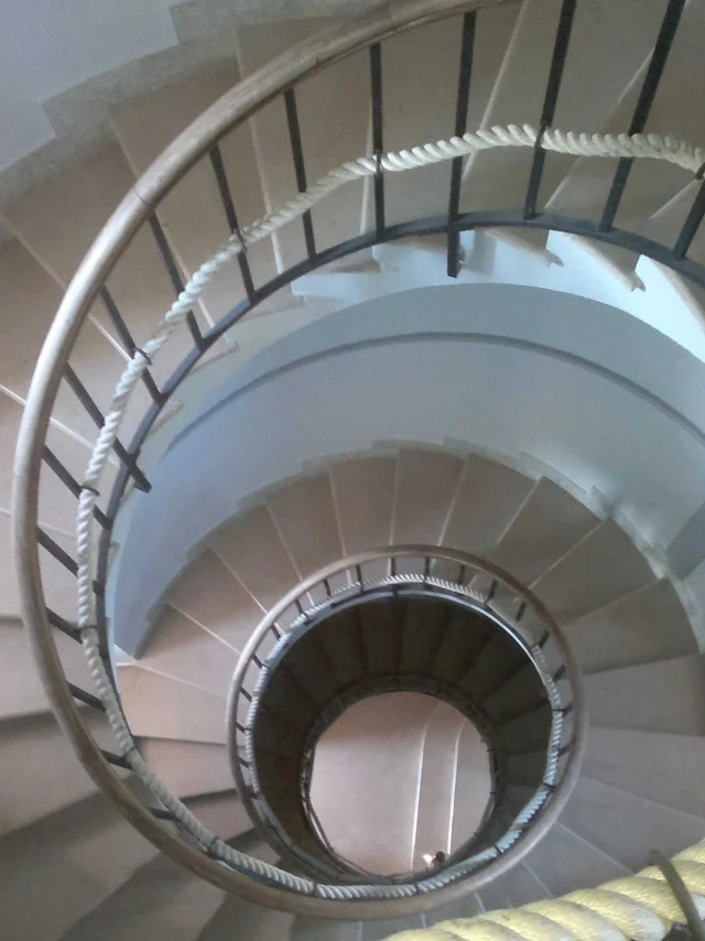 The spiral staircase of the Garoupe lighthouse